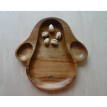 Dog-Shape Food Tray Rubber Wood Fruit Dish